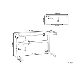 Biurko gamingowe RGB LED 120 x 60 cm czarne DEXTER