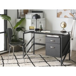 Biurko z szufladami 117 x 57 cm czarne MORITON