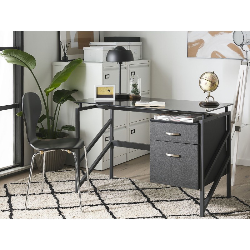 Biurko z szufladami 117 x 57 cm czarne MORITON