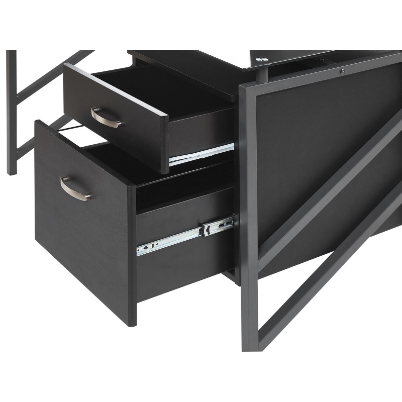 Biurko z szufladami 117 x 57 cm czarne MORITON