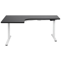 Biurko narożne lewe regulowane elektrycznie 160 x 59 cm biało-czarne DESTINES