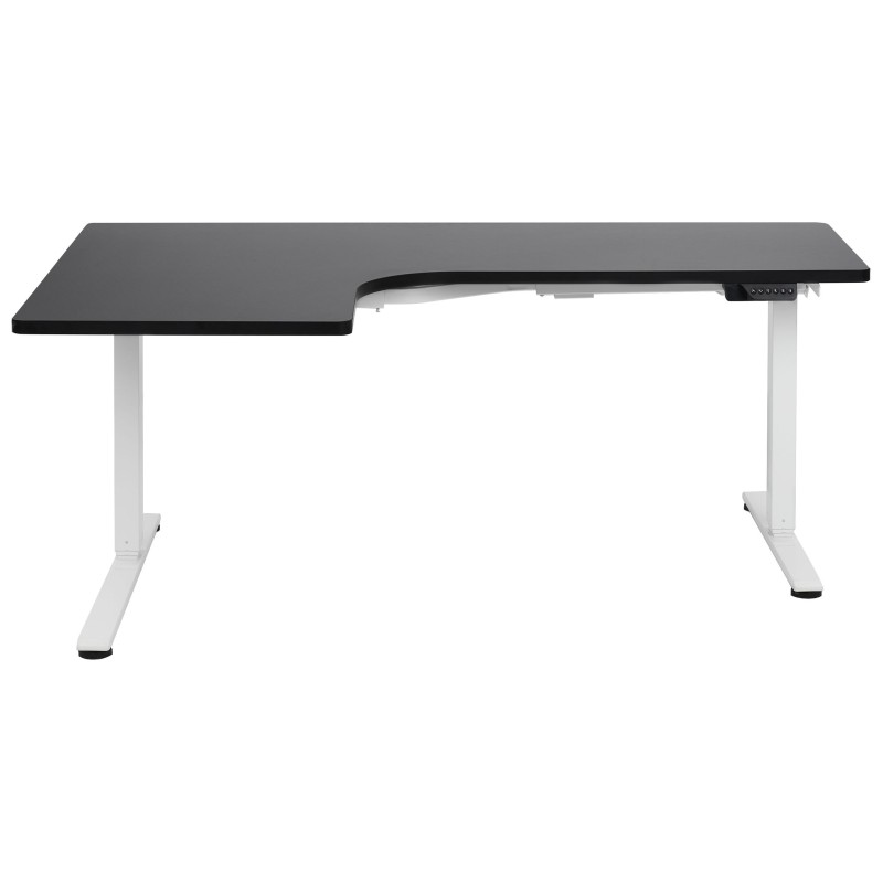 Biurko narożne lewe regulowane elektrycznie 160 x 59 cm biało-czarne DESTINES