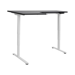 Biurko narożne lewe regulowane elektrycznie 160 x 59 cm biało-czarne DESTINES