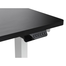 Biurko narożne lewe regulowane elektrycznie 160 x 59 cm biało-czarne DESTINES