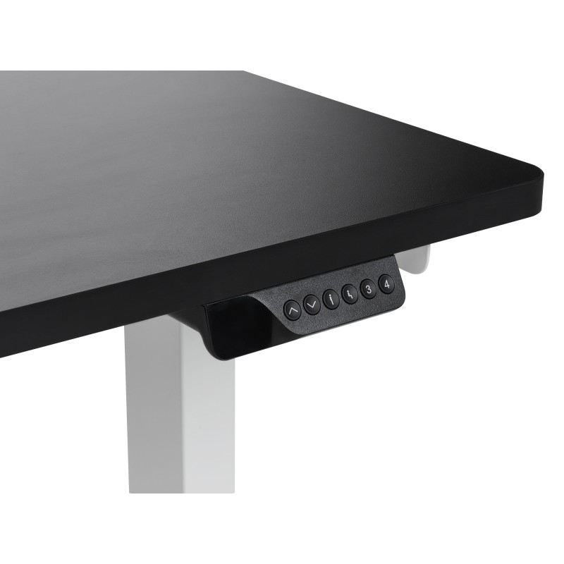 Biurko narożne lewe regulowane elektrycznie 160 x 59 cm biało-czarne DESTINES