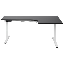 Biurko narożne prawe regulowane elektrycznie 160 x 59 cm biało-czarne DESTINES