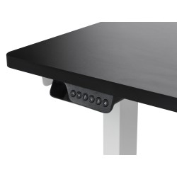 Biurko narożne prawe regulowane elektrycznie 160 x 59 cm biało-czarne DESTINES