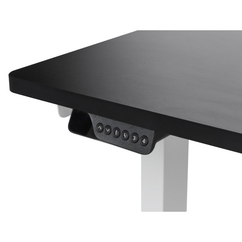 Biurko narożne prawe regulowane elektrycznie 160 x 59 cm biało-czarne DESTINES