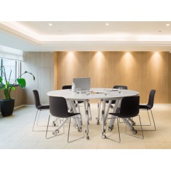 Biurko składane z kółkami 90 x 64 cm białe BENDI