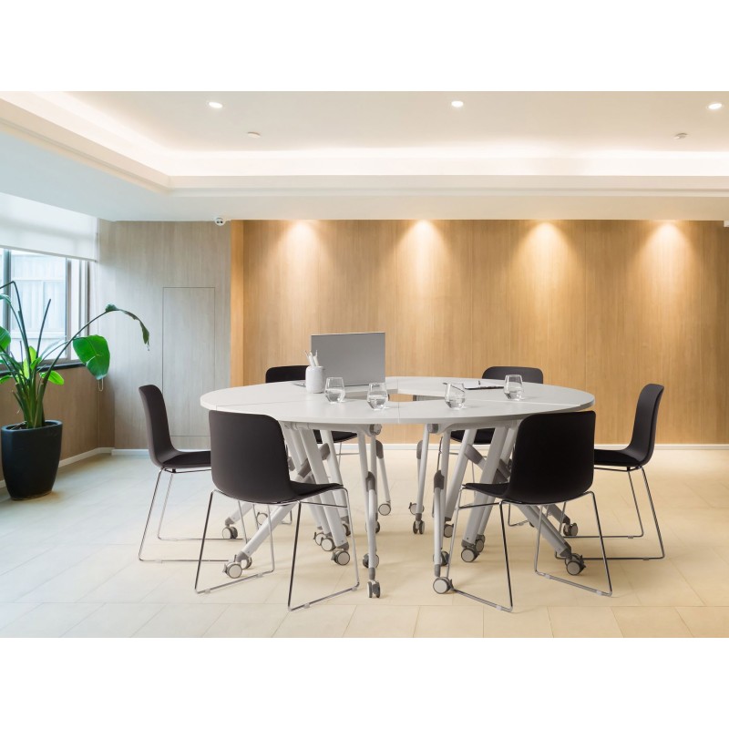 Biurko składane z kółkami 90 x 64 cm białe BENDI