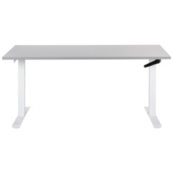 Biurko regulowane manualnie 160 x 72 cm szaro-białe DESTINES