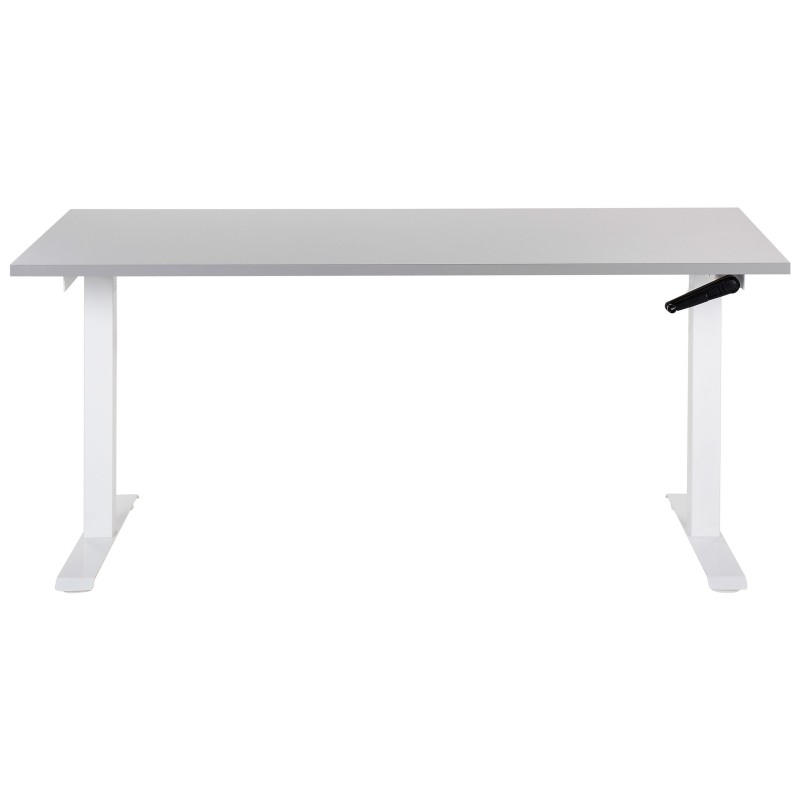 Biurko regulowane manualnie 160 x 72 cm szaro-białe DESTINES