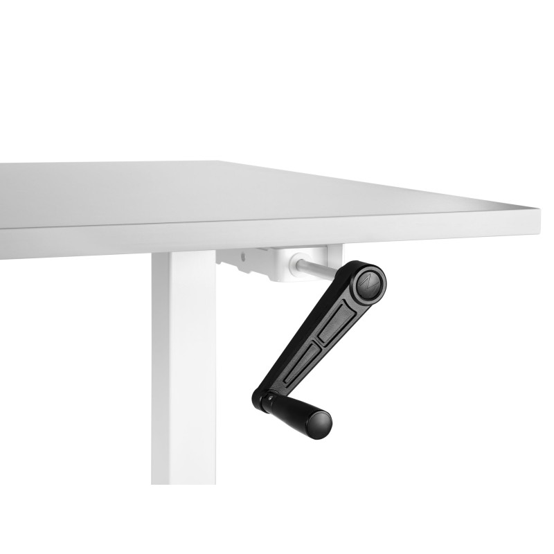 Biurko regulowane manualnie 160 x 72 cm szaro-białe DESTINES