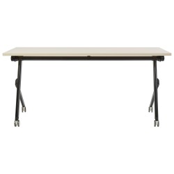 Biurko składane z kółkami 160 x 60 cm jasne drewno z czarny BENDI