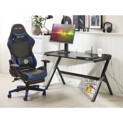 Biurko gamingowe RGB LED 120 x 60 cm czarne DANVERS