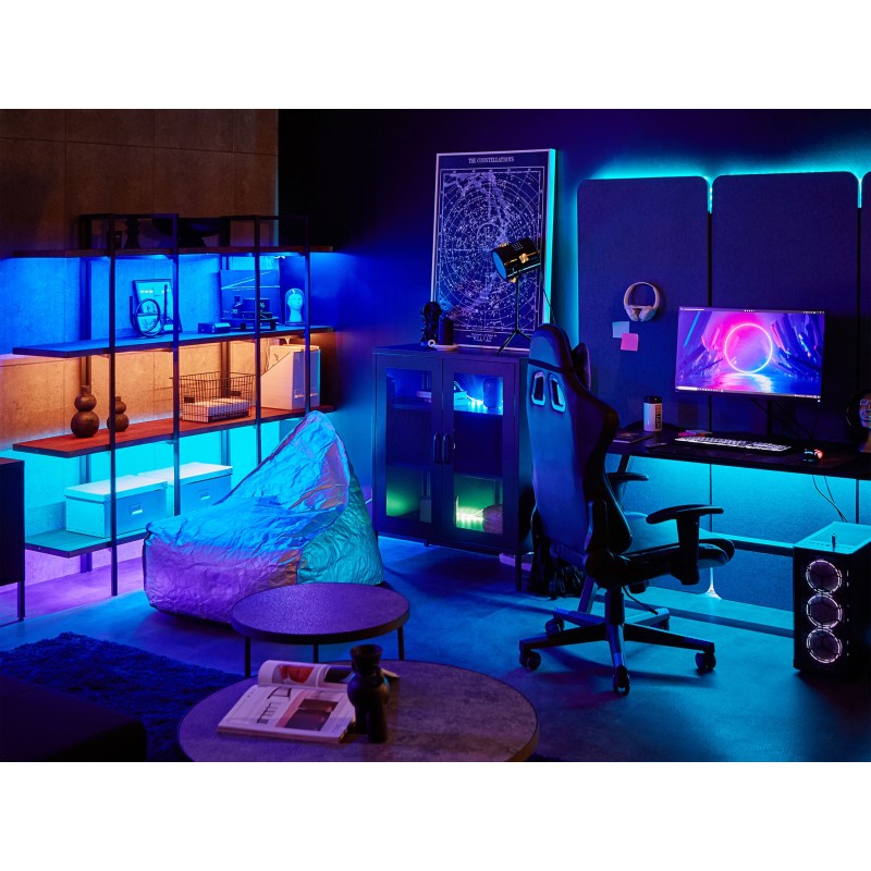 Biurko gamingowe RGB LED 120 x 60 cm czarne DANVERS