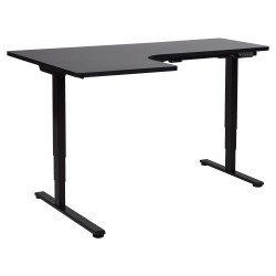Biurko narożne lewe regulowane elektrycznie 160 x 59 cm czarne DESTINES