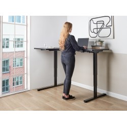 Biurko narożne lewe regulowane elektrycznie 160 x 59 cm czarne DESTINES