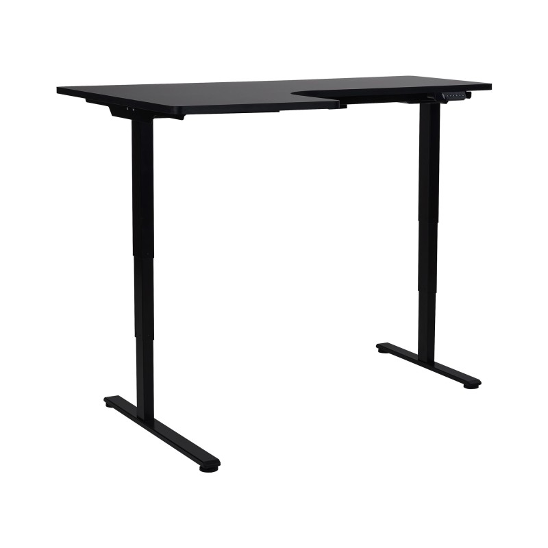 Biurko narożne lewe regulowane elektrycznie 160 x 59 cm czarne DESTINES