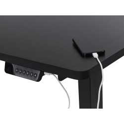 Biurko narożne lewe regulowane elektrycznie 160 x 59 cm czarne DESTINES