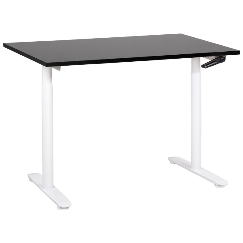 Biurko regulowane manualnie 120 x 72 cm czarno-białe DESTINAS