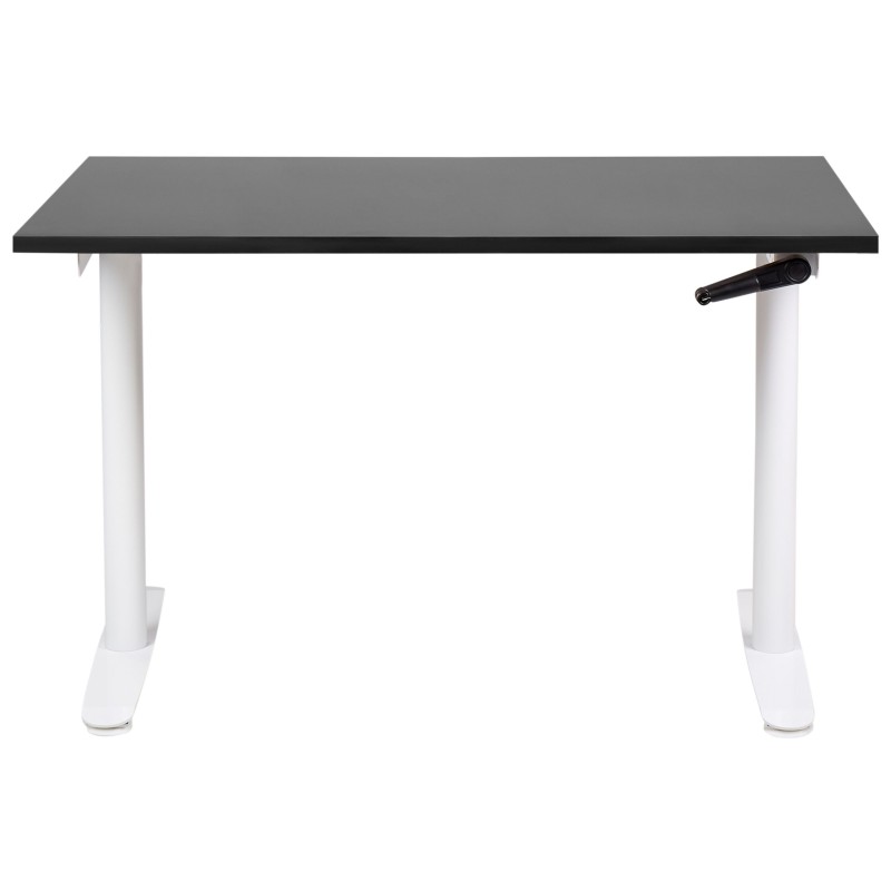 Biurko regulowane manualnie 120 x 72 cm czarno-białe DESTINAS