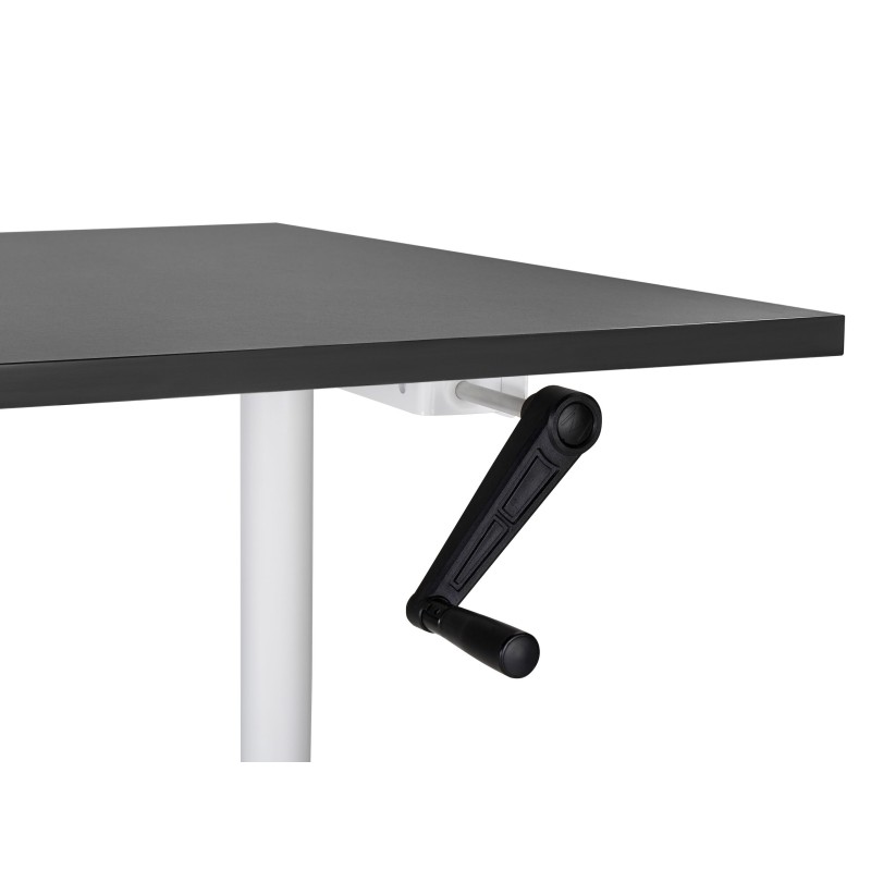 Biurko regulowane manualnie 120 x 72 cm czarno-białe DESTINAS