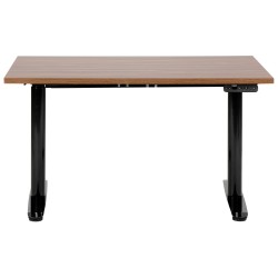 Biurko regulowane elektrycznie 120 x 72 cm ciemne drewno z czarnym DESTINAS