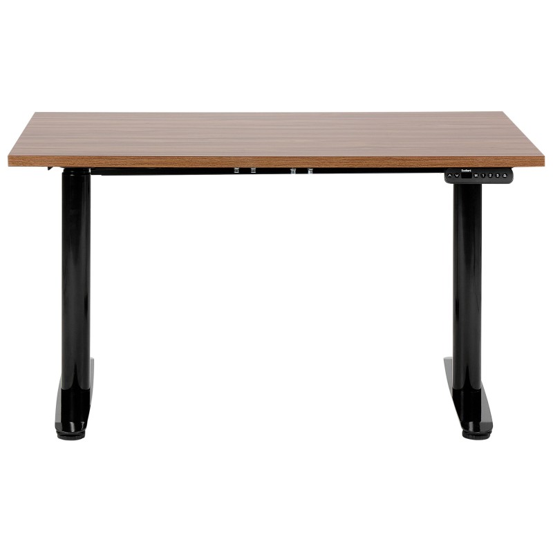 Biurko regulowane elektrycznie 120 x 72 cm ciemne drewno z czarnym DESTINAS