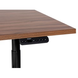 Biurko regulowane elektrycznie 120 x 72 cm ciemne drewno z czarnym DESTINAS