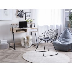 Biurko z szufladą i półką 100 x 50 cm jasne drewno CALVIN