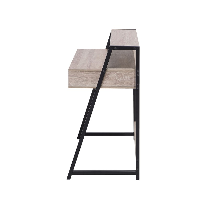 Biurko z szufladą i półką 100 x 50 cm jasne drewno CALVIN