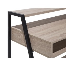 Biurko z szufladą i półką 100 x 50 cm jasne drewno CALVIN