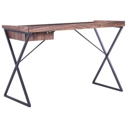 Biurko z szufladą 120 x 54 cm ciemne drewno z czarnym NOXON