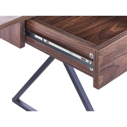 Biurko z szufladą 120 x 54 cm ciemne drewno z czarnym NOXON