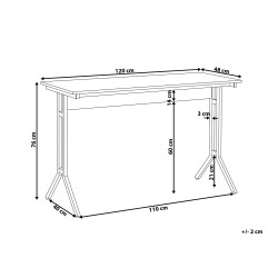 Biurko 120 x 48 cm beżowoszary drewno z czarnym CREEK