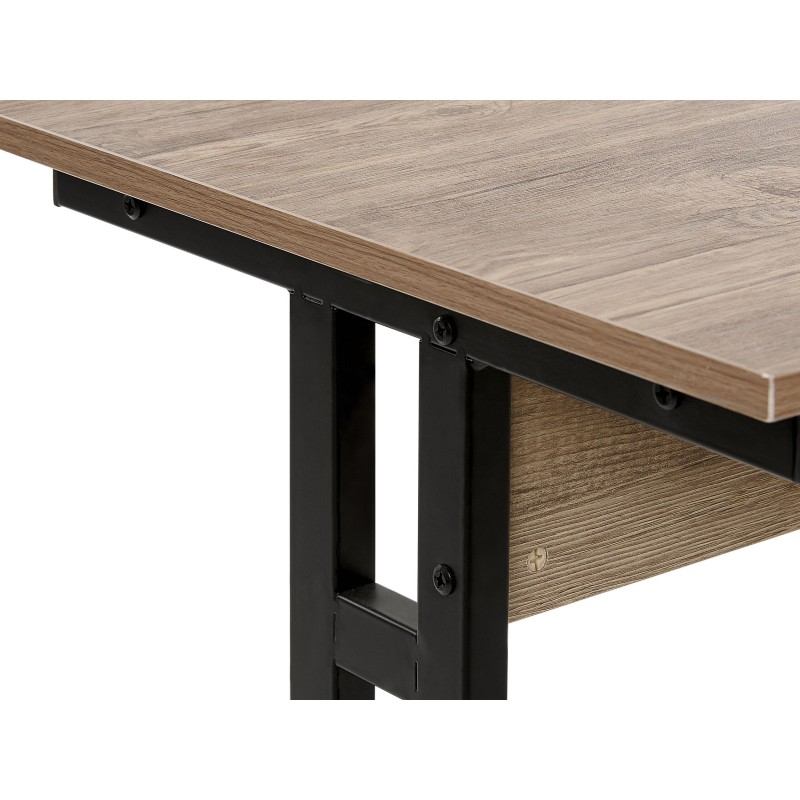 Biurko 120 x 48 cm beżowoszary drewno z czarnym CREEK