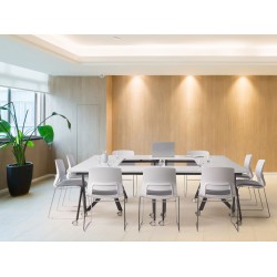 Biurko składane z kółkami 120 x 60 cm jasne drewno z czarnym BENDI