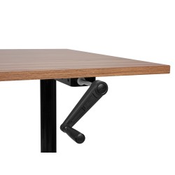 Biurko regulowane manualnie 160 x 72 cm ciemne drewno z czarnym DESTINAS