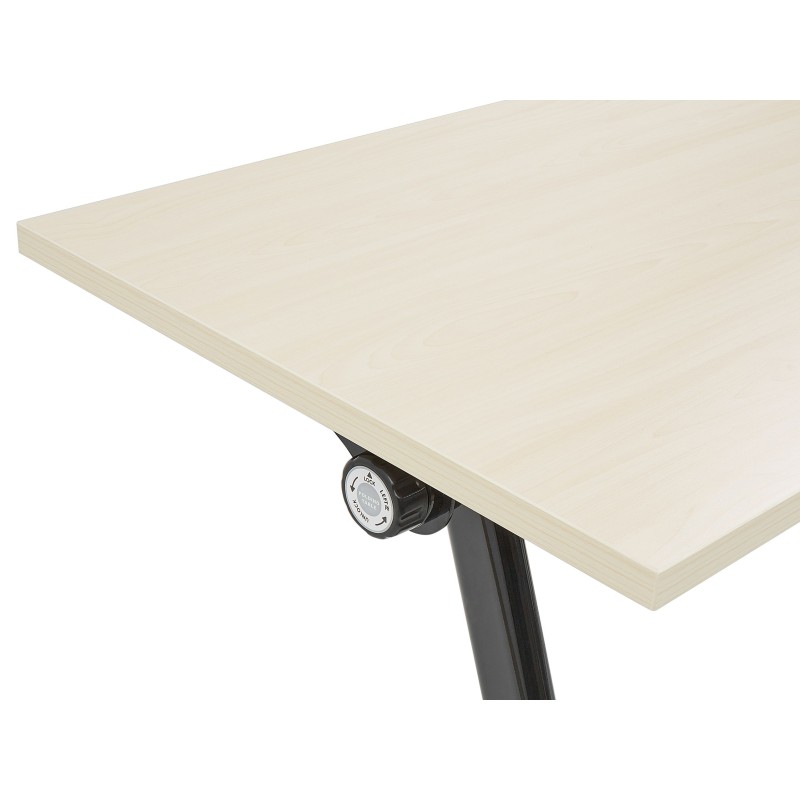 Biurko składane z kółkami 180 x 60 cm jasne drewno z czarnym BENDI