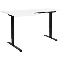Biurko narożne lewe regulowane elektrycznie 160 x 59 cm czarno-białe DESTINES