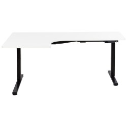 Biurko narożne lewe regulowane elektrycznie 160 x 59 cm czarno-białe DESTINES