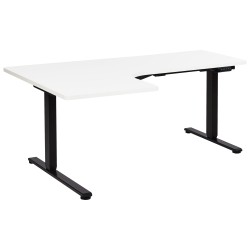 Biurko narożne lewe regulowane elektrycznie 160 x 59 cm czarno-białe DESTINES