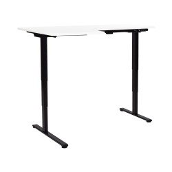 Biurko narożne lewe regulowane elektrycznie 160 x 59 cm czarno-białe DESTINES