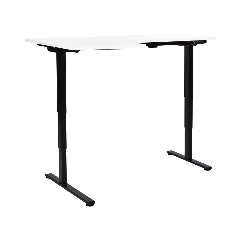 Biurko narożne lewe regulowane elektrycznie 160 x 59 cm czarno-białe DESTINES