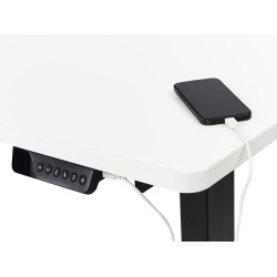 Biurko narożne lewe regulowane elektrycznie 160 x 59 cm czarno-białe DESTINES