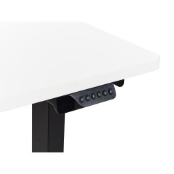 Biurko narożne lewe regulowane elektrycznie 160 x 59 cm czarno-białe DESTINES