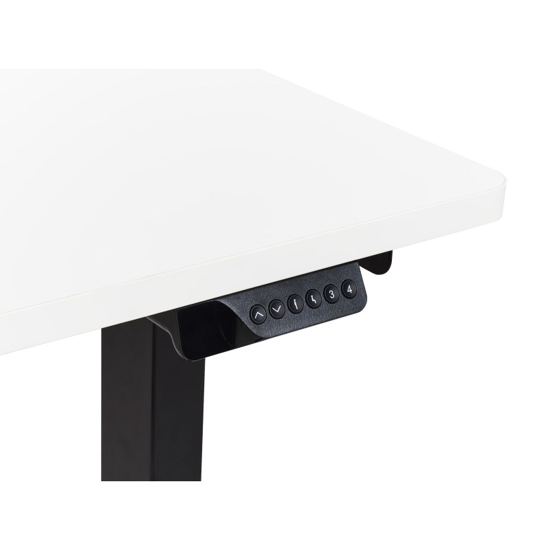 Biurko narożne lewe regulowane elektrycznie 160 x 59 cm czarno-białe DESTINES