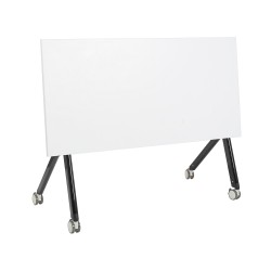 Biurko składane z kółkami 120 x 60 cm białe z czarnym BENDI