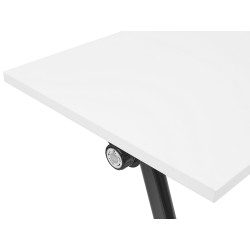 Biurko składane z kółkami 120 x 60 cm białe z czarnym BENDI